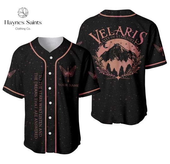 City Of Starlight Custom Baseball Jersey, City Of Starlight Jersey, Night Court Jersey, Rhysand Quotes Jersey, Sarah J Maas Apparel Jersey