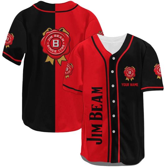 Jim Beam Baseball Shirt, Whiskey Jersey Shirt, Jim Beam Jersey, Custom Name Shirt, Drinking Party Men Shirt, Gift For Him