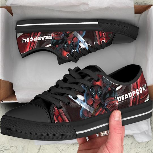 Deadpool Shoes , Deadpool Low Top Shoes Sneakers