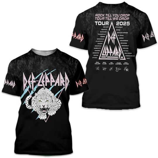 Def Leppard 3D Tour 2025 The Last Show Tour 2025 Unisex T-Shirt