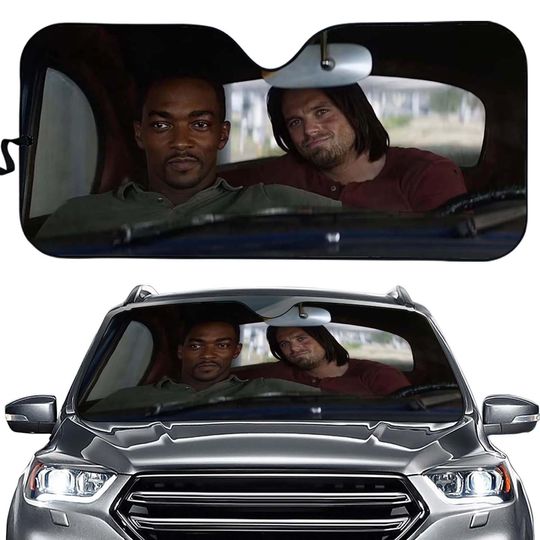 Falcon & Winter Soldier Car Sun Shade, Captain America Brave New World Auto Accessories, Birthday Gift For Dad
