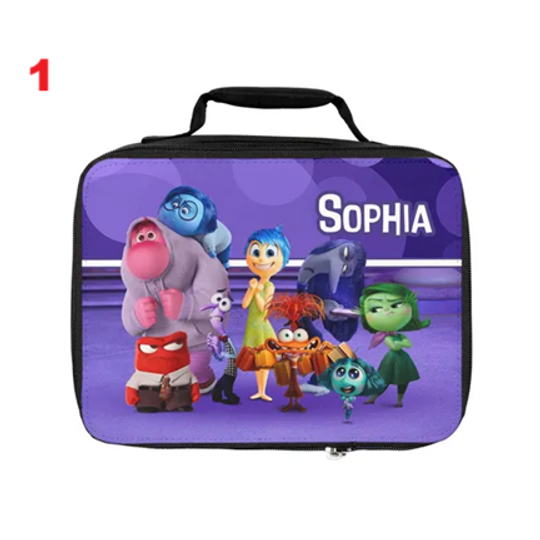 Inside Out Personalized Lunch Bag with Custom Name  Emotion-Themed Design  School Tote for Kids