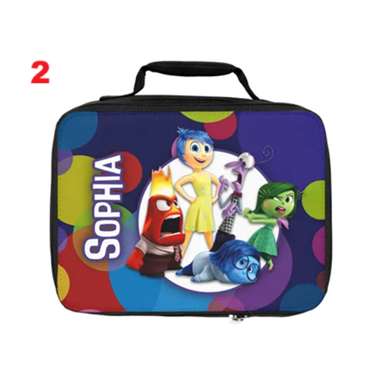 Inside Out Personalized Lunch Bag with Custom Name  Emotion-Themed Design  School Tote for Kids