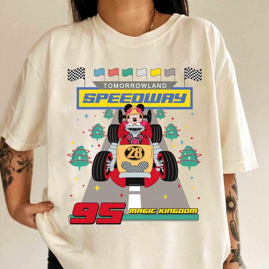 Vintage Tomorrowland Speedway Racing T-shirt, Disney Mickey Mouse and Car Tee, Mickey and Friends, Disneyland Family Matching Group Tee
