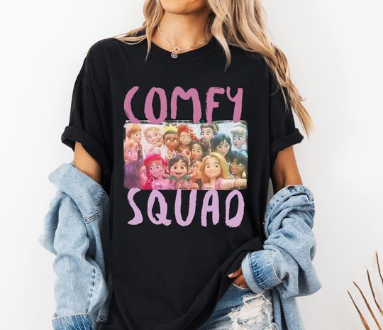 Disney Wreck It Ralph 2 Comfy Squad Photo Group Shot T-Shirt, Disney Princess Tee, Princess Squad Shirt, Disneyland Family Trip Outfits