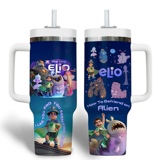 Disney Pixar Elio Characters Tumbler 40Oz, Disney Elio Olga Glordon Ambassador Tegmen Grigon Questa Helix Tumbler,Disneyland Family Cup