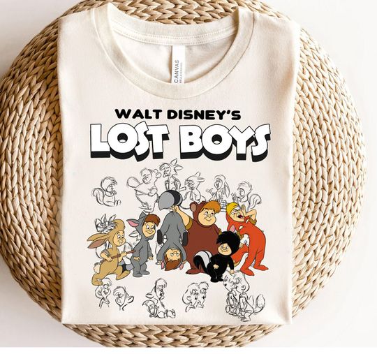 Disney Peter Pan The Lost Boys Sketch T-Shirt, Magic Kingdom WDW Holiday Trip Tee, Disney Neverland Shirt, Animal Kingdom, Birthday Gift