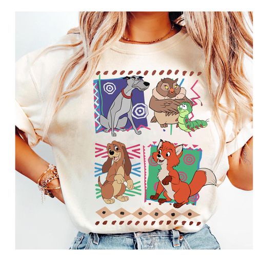 Vintage 90s Disney The Fox And The Hound Shirt, Animal Kingdom Dog Lover T-shirt, Copper And Tod Shirt, Disneyland Family Matching Shirts