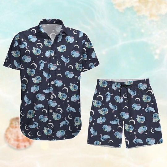 Disney Stitch Button Shirt, Disneyland Hawaiian Shirt, Shorts For Men, Stitch Aloha Shirts For Women, WDW Vacation Shirt, Summer Gift