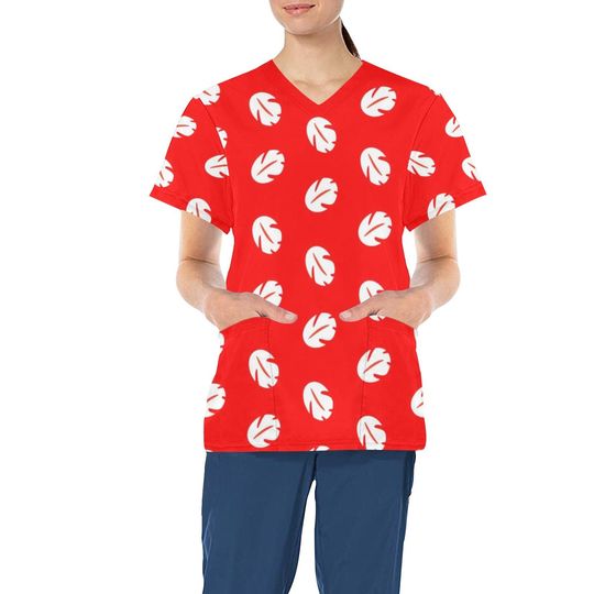 Lilo Floral Scrub Top | Lilo and Stitch Nurse Scrub Top | Disney Scrubs