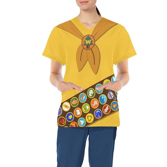UP Russell Wilderness Explorer Disney Scrub Top