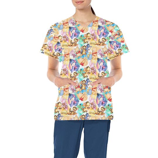 Baby Winnie the Pooh Scrub Top | Disney Nurse Scrub Top