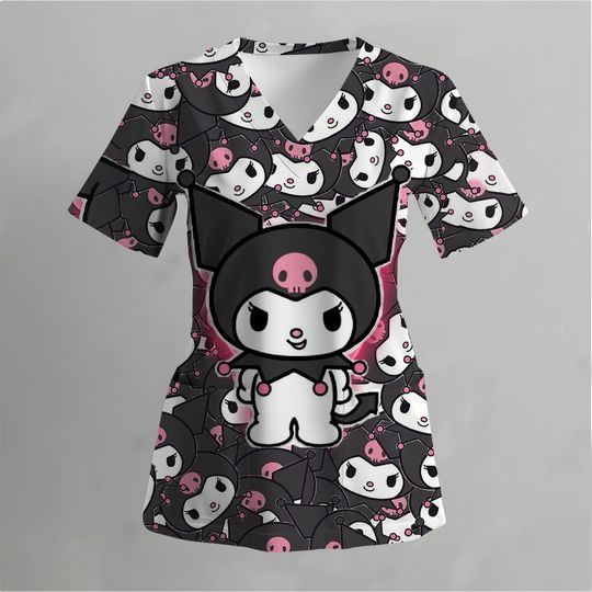 Kuromi Scrubs Top For Nurses and Pediatricians