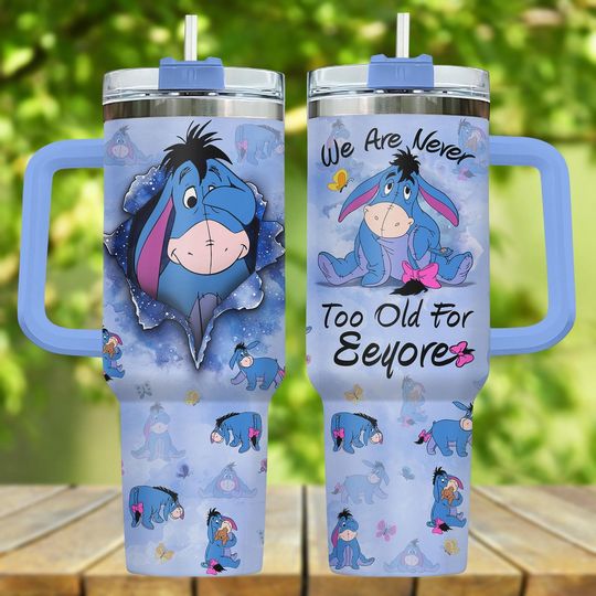 Eeyore Tumbler 40oz, Winnie The Pooh Drinkware, Disney Eeyore Cup, Hundred Acre Wood Tumbler, Sad Donkey Tumbler Cup, Eeyore Merch