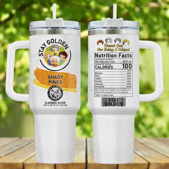 Stay Golden Tumbler 40oz, Funny 80s TV Show Drinkware, Blanche Rose Dorothy Sophia Tumbler Cup, Stainless Tumbler, Stay Golden Merch