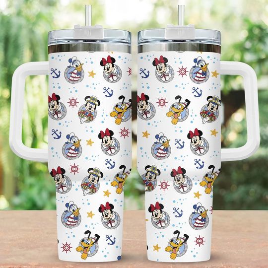 Disney Cruise 40oz Tumbler, Mickey And Friends Tumbler Cup, Mickey Cruise Stainless Tumbler, Disney Vacation Tumbler, Magical Sea Cup