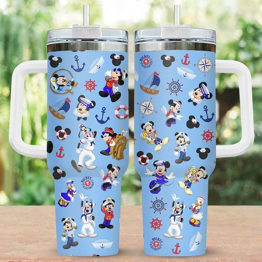 Disney Cruise Tumbler 40oz, Disney Travel Mug, Magic Ship Drinkware, Ocean Vacation Tumbler Cup, Insulated Disney Tumbler, Cruise Gift