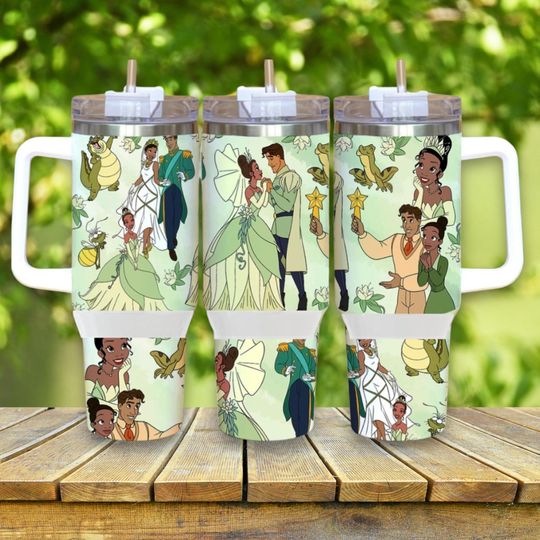 Disney Tiana Tumbler 40oz, Princess And The Frog Tumbler, Tiana Stainless Cup, Disney Gifts for Her, Fairy Tale Travel Mug, Tiana Merch