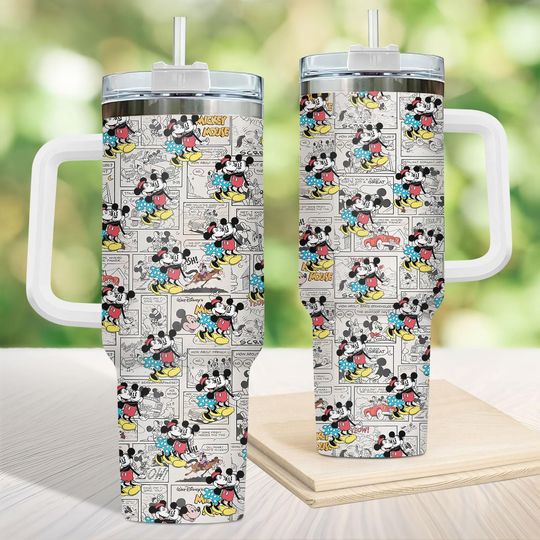 Mickey and Minnie 40oz Tumbler, Disney Couple Tumbler Cup, Classic Disney Gift for Her, Minnie and Mickey Drinkware, Disney Travel Mug