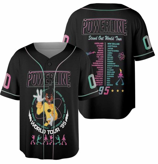 Custom Goofy Powerline Baseball Jersey, Powerline Baseball Jersey, Powerline Tour Shirt, Goofy Jersey Shirt, Birthday Gift For Fan
