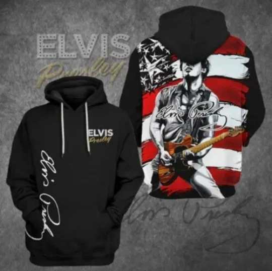 Elvis Presley Black 3D Hoodie All Over Print  Hoodie 3d - all printed