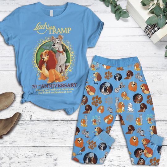 Disney Lady And The Tramp T-shirt And Pants, Valentine Dog Shirt, Lady Dog Pajamas Set, Cute Dog Shirt, Disney Lady Tee, Disney Trip