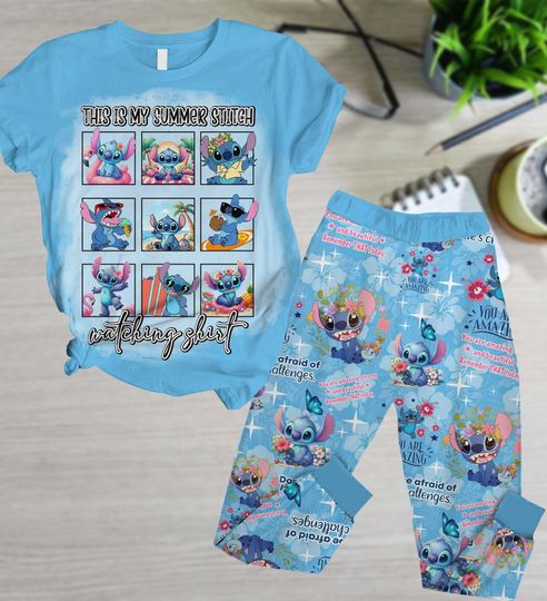 Disney Stitch Unisex T-Shirt, Stitch Aloha Hawaii  Womens Short, Disneyland Trip Pajamas Pants, Lilo And Stitch Sleepwear, Gift for Fan
