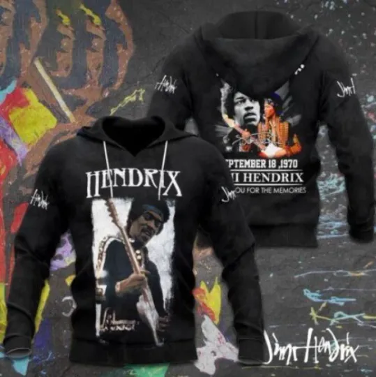3d hoodie  Jimi Hendrix Memory hoodie 3d- all printed 3d hoodie, new-new