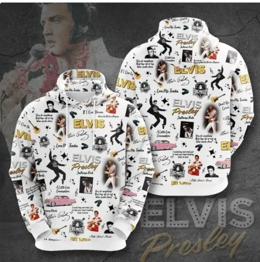 Elvis Presley Hoodie, Elvis King Of Rock 3D Hoodie,