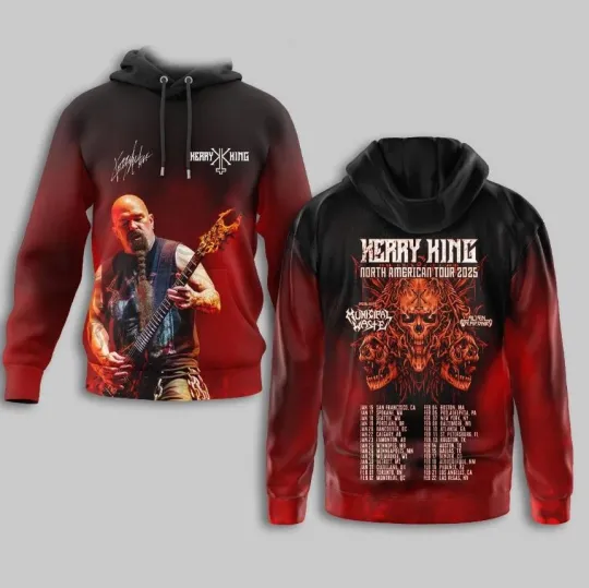 3D HOODIE US size  Kerry King North American Tour 2025 Hoodie