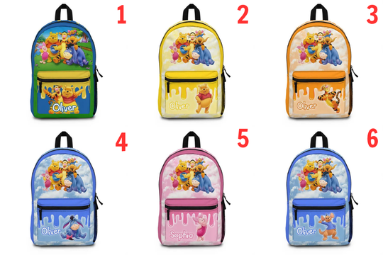 Personalized Winnie the Pooh Backpack for Kids - Custom Name