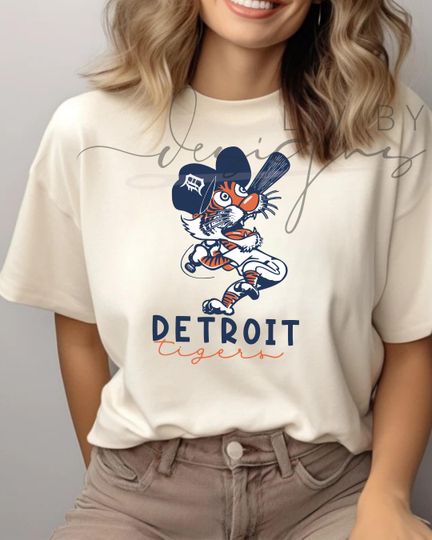 Tigers Baseball Tshirt |  Cartoon Tiger |  Motor City Kittie top | Michigan Tigers Baseball  World Series Shirt