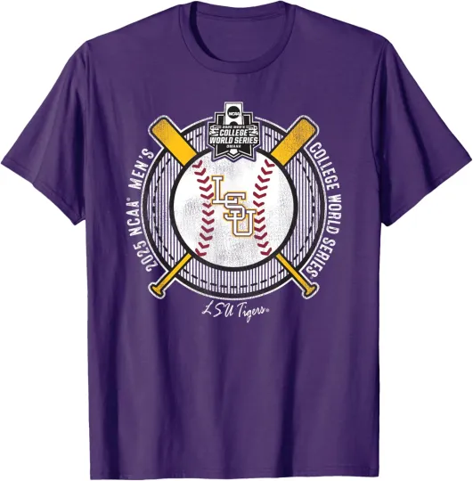 LSU Tigers College World Series 2025 Purple T-Shirt