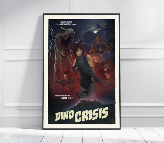 DINO CRISIS Game Poster | Game Art | Horror Game | Print | Room Decor | Wall Art