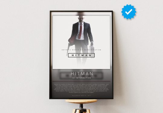 Hitman Poster | Gaming Poster | Video Game Prints | Wall Decor Posters | Gaming Gift | Video Game Poster | Gaming Decor