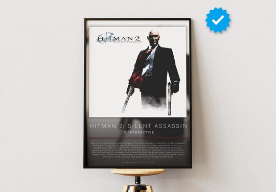 Hitman 2: Silent Assassin Poster | Gaming Poster | Video Game Prints | Wall Decor Posters | Gaming Gift | Video Game Poster | Gaming Decor