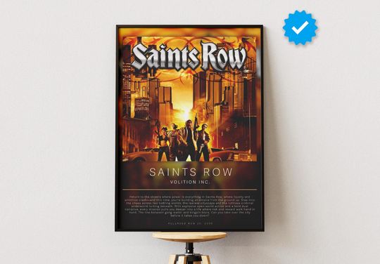 Saints Row Poster | Gaming Poster | Video Game Prints | Wall Decor Posters | Gaming Gift | Video Game Poster | Gaming Decor