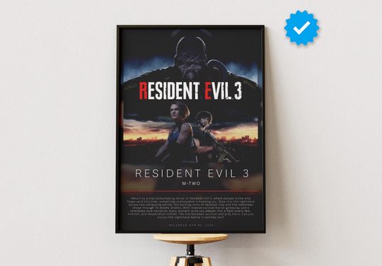 Resident Evil 3 Poster | Gaming Poster | Video Game Prints | Wall Decor Posters | Gaming Gift | Video Game Poster | Gaming Decor