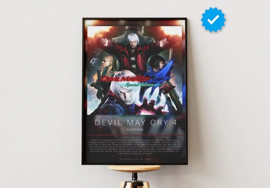 Devil May Cry 4 Poster | Gaming Poster | Video Game Prints | Wall Decor Posters | Gaming Gift | Video Game Poster | Gaming Decor