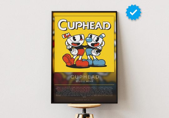 Cuphead Poster | Gaming Poster | Video Game Prints | Wall Decor Posters | Gaming Gift | Video Game Poster | Gaming Decor