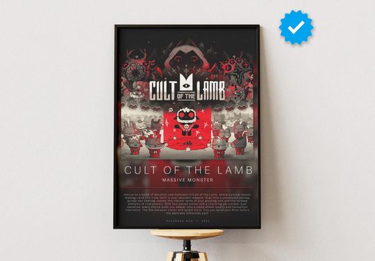 Cult of the Lamb Poster | Gaming Poster | Video Game Prints | Wall Decor Posters | Gaming Gift | Video Game Poster | Gaming Decor