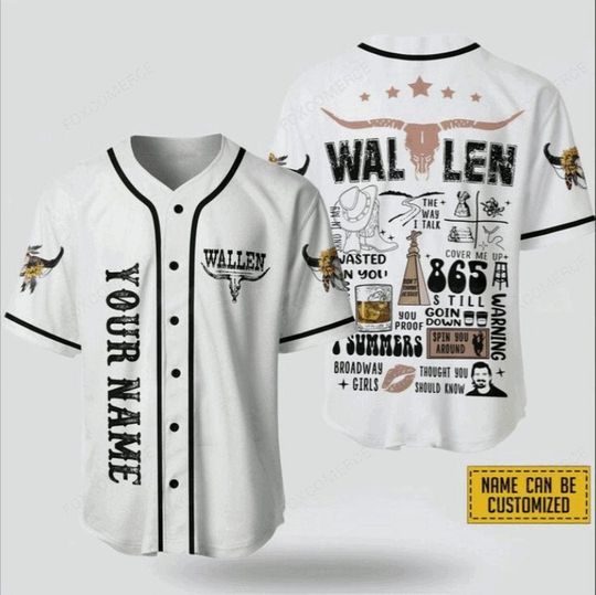 Wallen Morgan White Baseball Jersey - Personalized Name Shirt