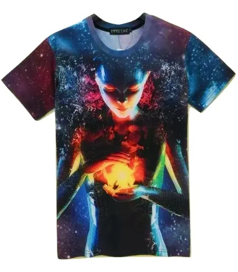 Mother Earth T-Shirt Mystical 3D Printed Festival Natural High Colourful Tie Dye