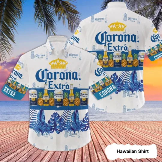 Corona Extra Beer Hawaiian Shirt Floral Aloha Summer
