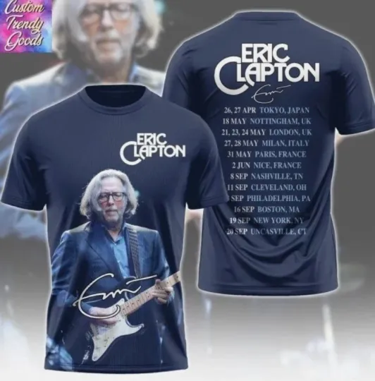 Eric Clapton 2025 Tour Signature 3D T-Shirt