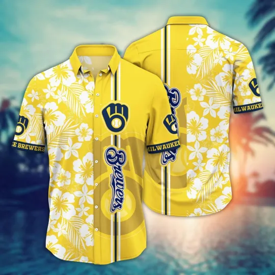 Milwaukee Brewers Hawaiian Shirt Button Down Unisex