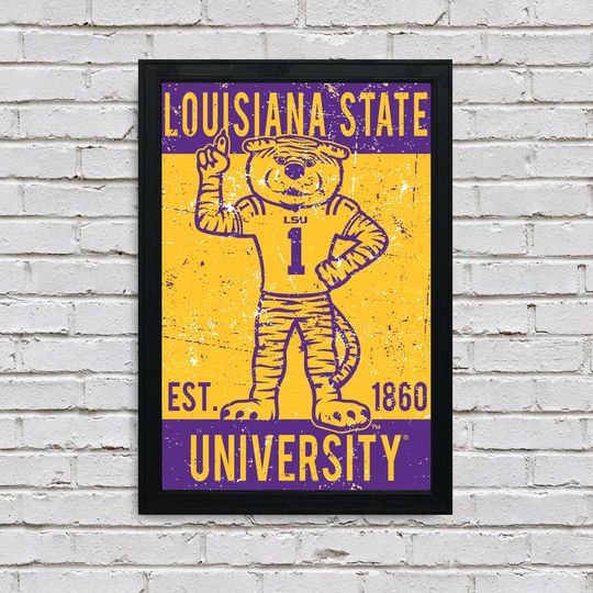 Limited Edition LSU Tigers Vintage Art Print - Mike the Tiger Poster