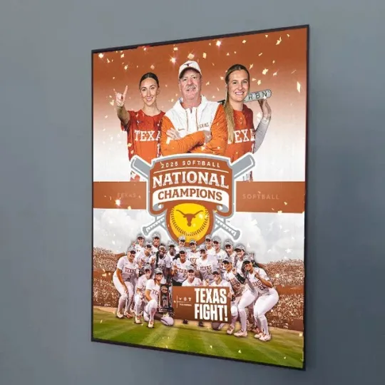 Texas Longhorns 2025 NCAA Softball Women's College World Series Poster