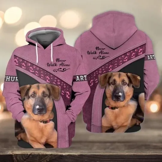 German Shepherd Dog All Over Print Hoodie  Love Dog Hoodie 3D