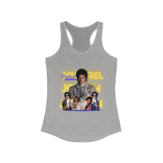 Michael Jackson Thriller Era Women's Racerback Tank Top - Blue & Gold Music Apparel